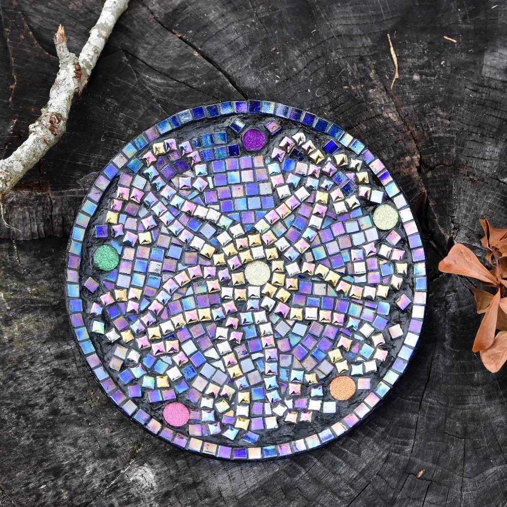 Mosaic Glass Decorative Plate, Stained Glass Art